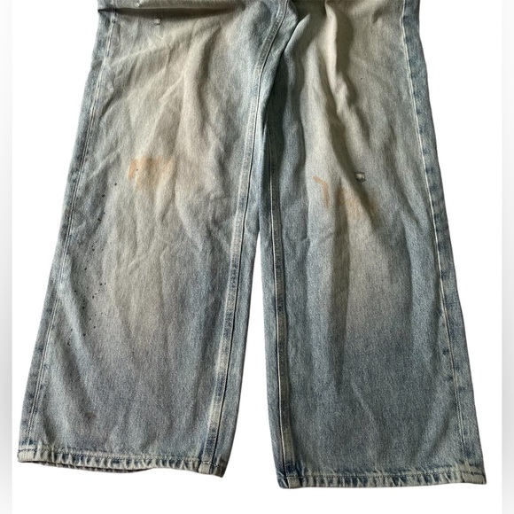Zara women’s size 30/12 HighWaist Baggy Authentic Damaged Distressed Denim Jeans - Picture 3 of 9